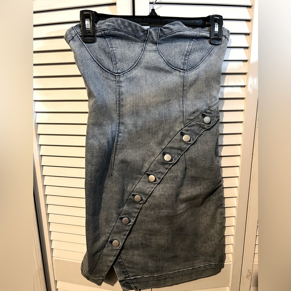 Forever 21 strapless Jean dress size Medium.